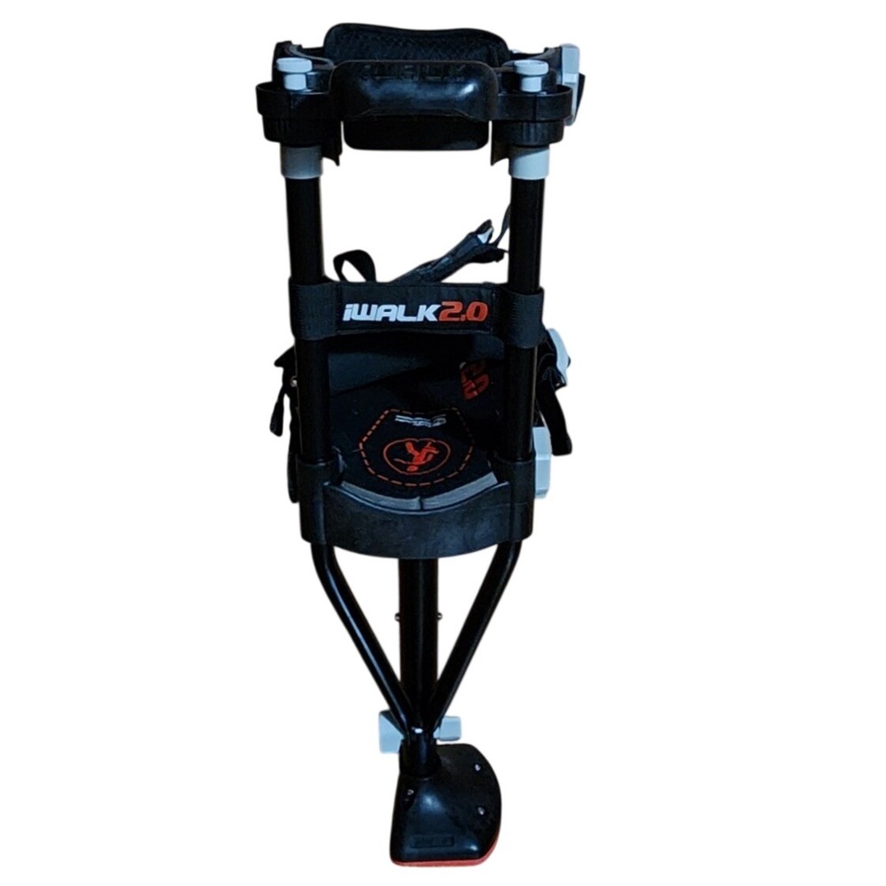 iWalk 2.0 Black Hands Free Knee Crutch Mobility Aid Adjustable Injury Recovery